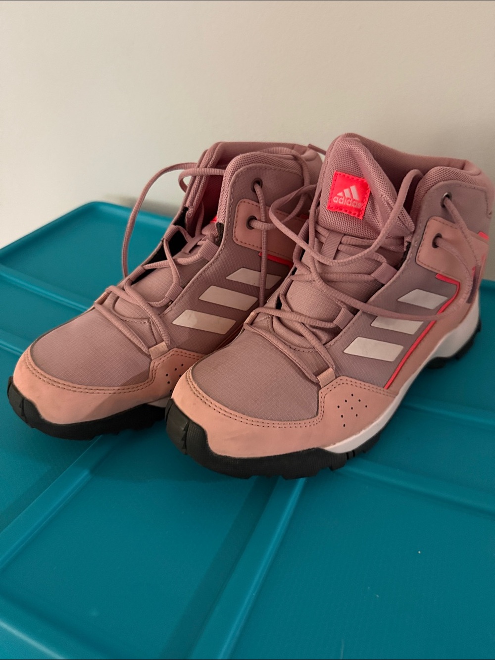 adidas Women's Pink Hiking Boots with Coral Accents